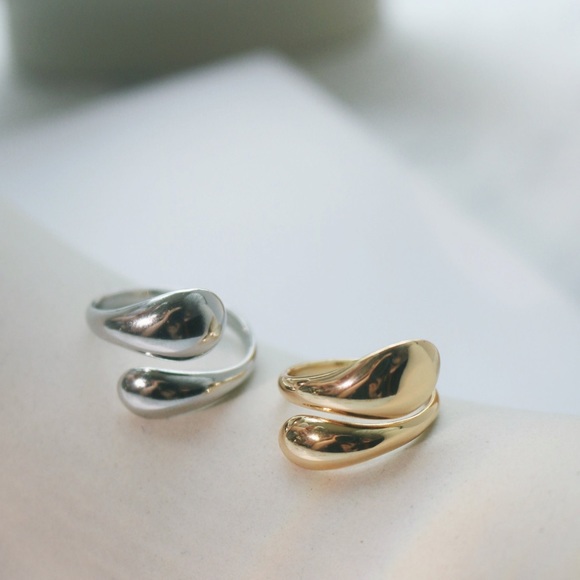 n e w | silver water drops ring - Picture 2 of 4